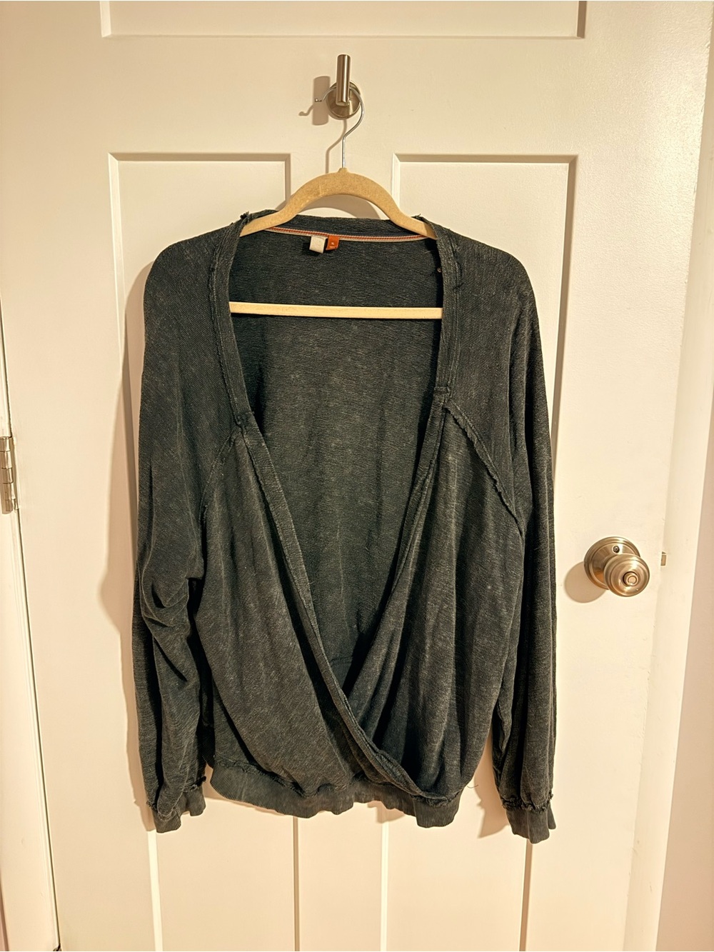 Anthropologie Pilcro Charcoal Textured Open Cardigan